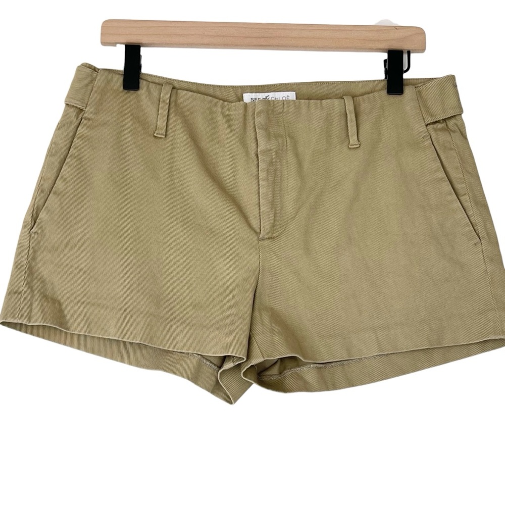 See by Chloe Khaki Shorts Sz 8 Tan Chino 2.5”